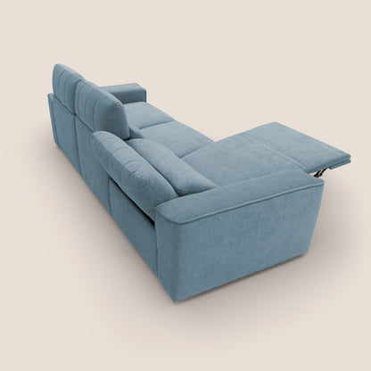 Clark Divano modulare 3 sedute con opzione relax elettrico in tessuto smacchiabile impermeabile T17 carta da zucchero