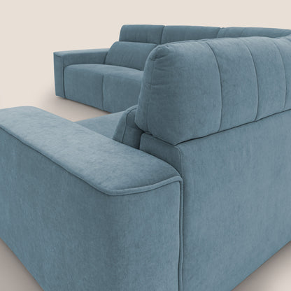 Clark Divano modulare angolare REVERSIBILE con opzione relax elettrico in tessuto smacchiabile impermeabile T17 carta da zucchero