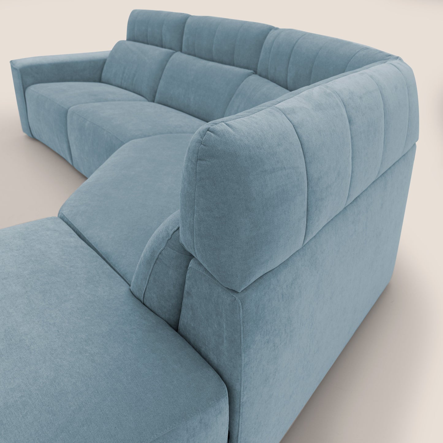 Clark Divano angolare con opzione relax elettrico in tessuto smaltabile impermeabile T17 carta da zucchero