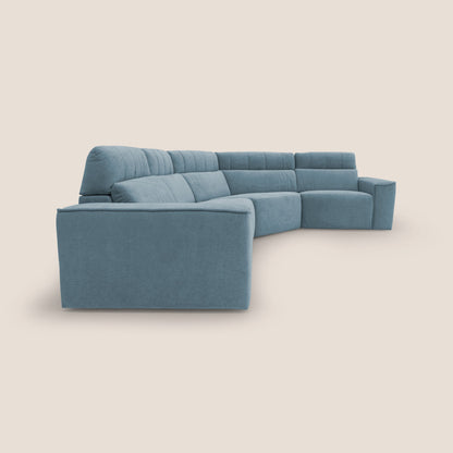 Clark Divano modulare angolare REVERSIBILE con opzione relax elettrico in tessuto smacchiabile impermeabile T17 carta da zucchero