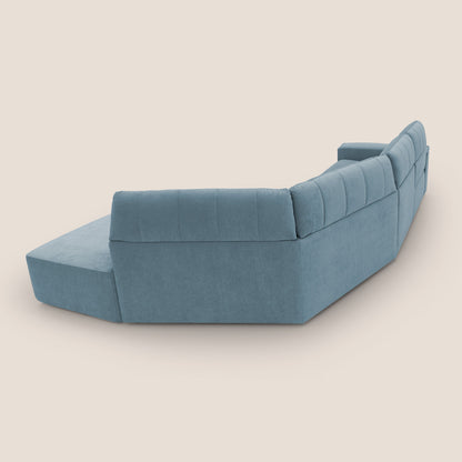 Clark Divano angolare con opzione relax elettrico in tessuto smaltabile impermeabile T17 carta da zucchero