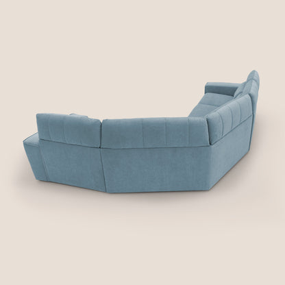 Clark Divano modulare angolare REVERSIBILE con opzione relax elettrico in tessuto smacchiabile impermeabile T17 carta da zucchero
