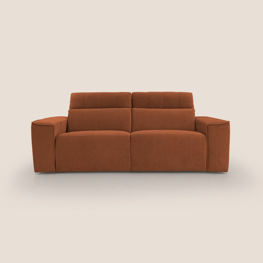 Clark Divano modulare con opzione relax elettrico in tessuto smaltabile impermeabile T17 arancio