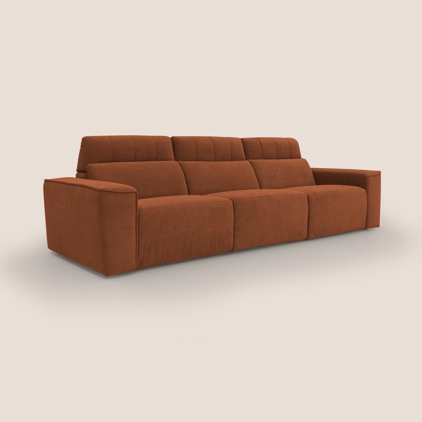 Clark Divano modulare 3 sedute con opzione relax elettrico in tessuto smacchiabile impermeabile T17 arancio