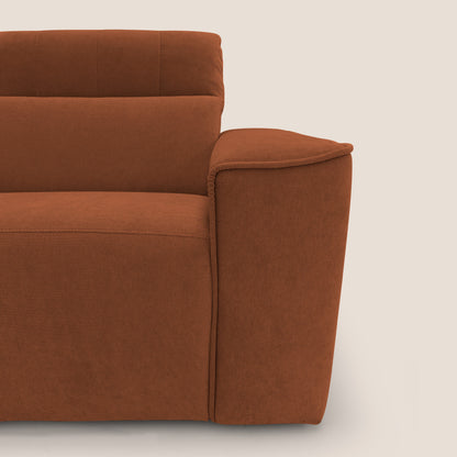 Clark Divano modulare angolare REVERSIBILE con opzione relax elettrico in tessuto smacchiabile impermeabile T17 arancio