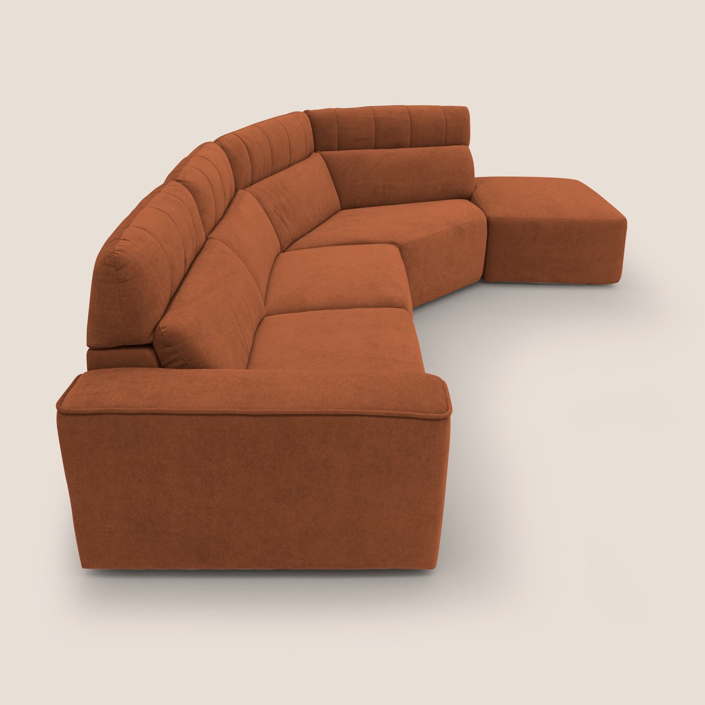 Clark Divano angolare con opzione relax elettrico in tessuto smaltabile impermeabile T17 arancio