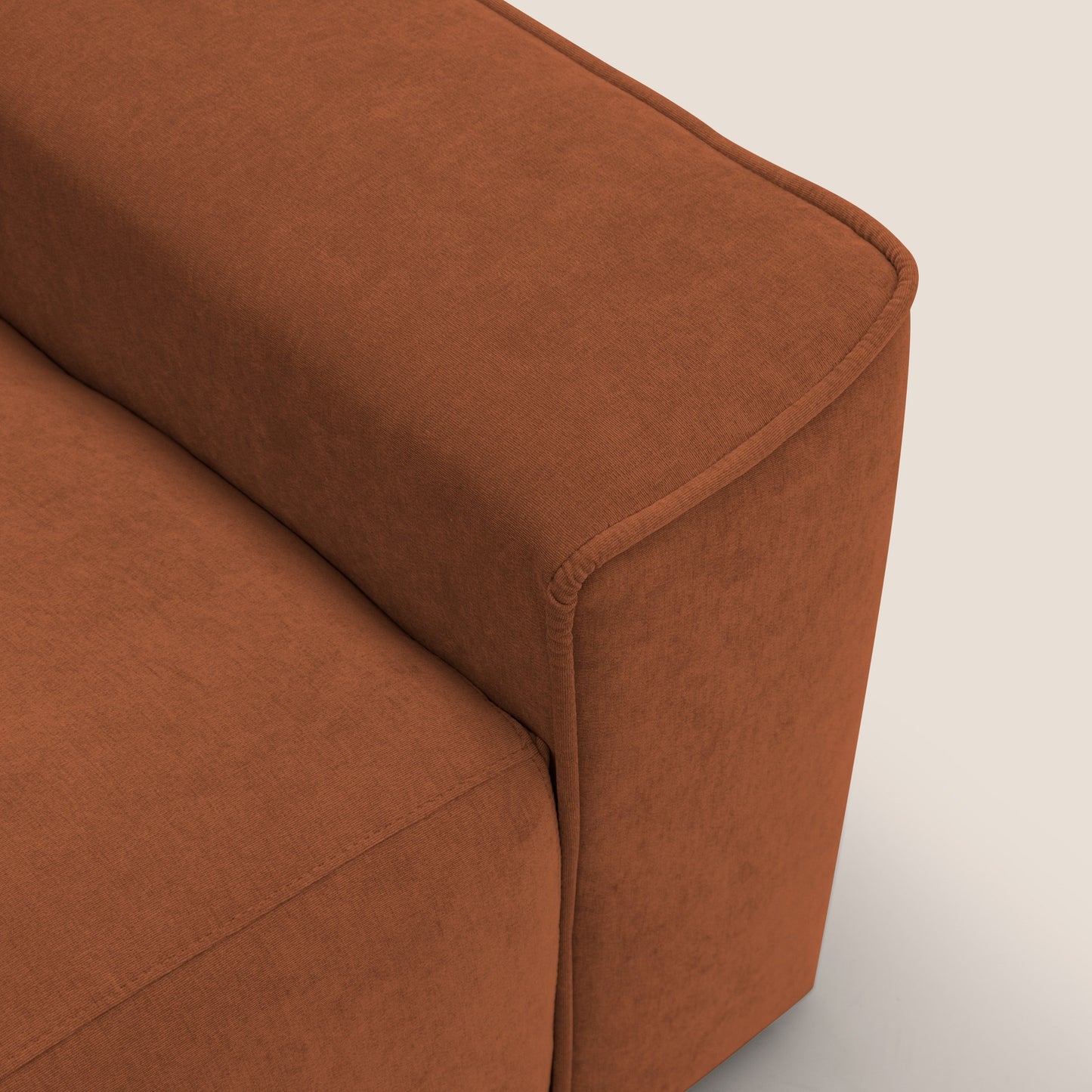 Clark Divano angolare con opzione relax elettrico in tessuto smaltabile impermeabile T17 arancio