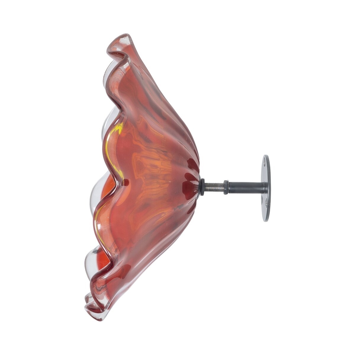 12IN Diameter Red Fiore Bloom Art Glass Wall Art