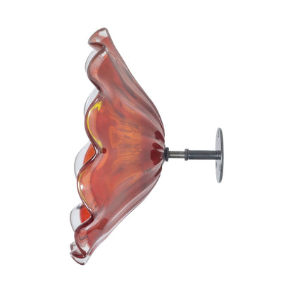 12IN Diameter Red Fiore Bloom Art Glass Wall Art