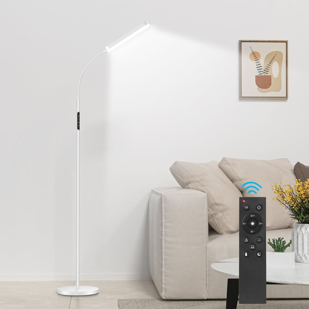 12W Dimmable LED Task/Reading Floor Lamp with Remote and Touch Control - N/A