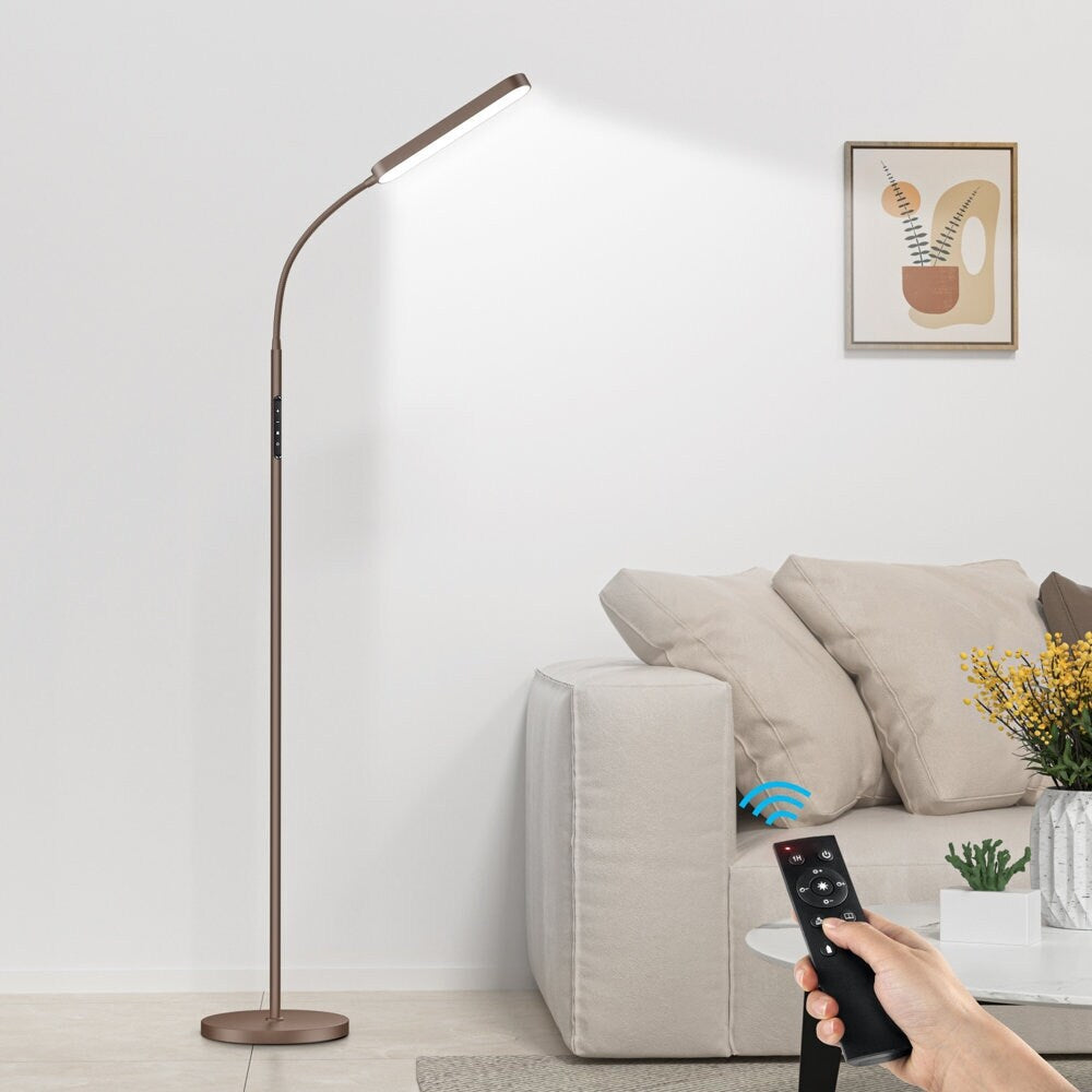 12W Dimmable LED Task/Reading Floor Lamp with Remote and Touch Control - N/A