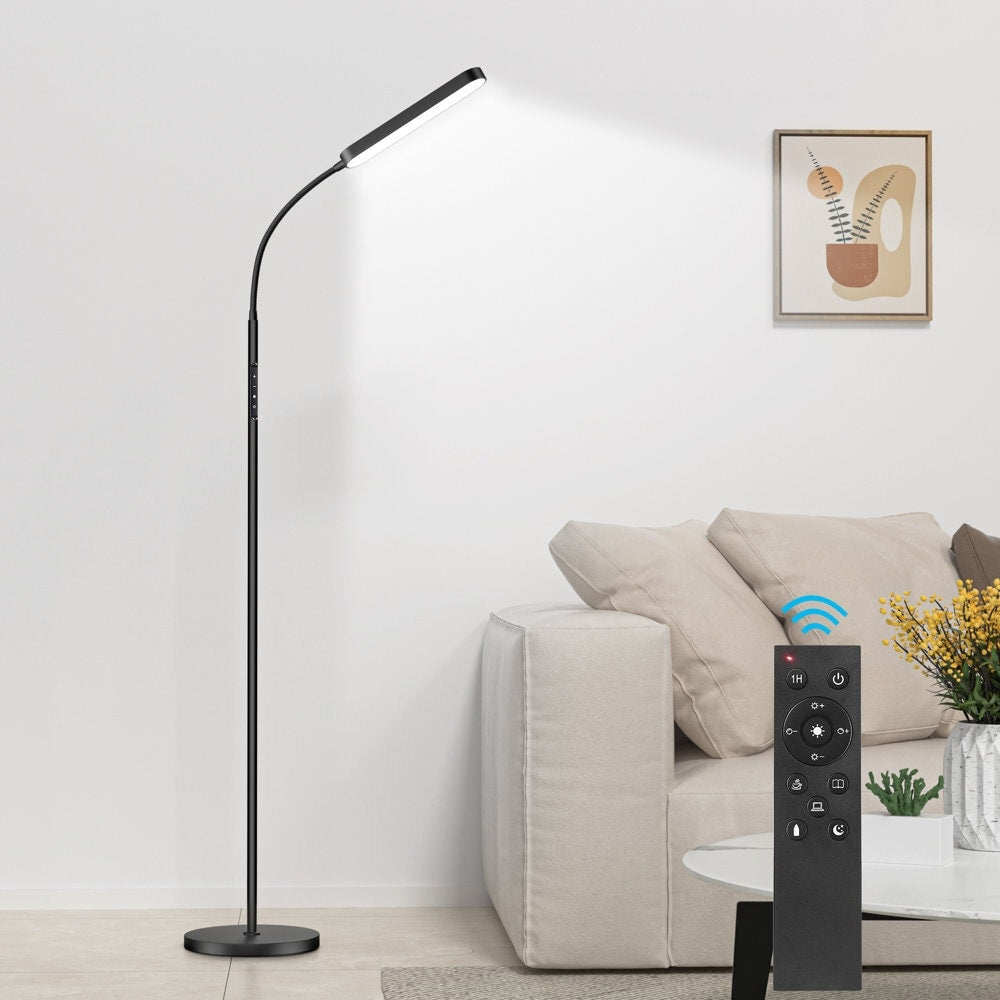 12W Dimmable LED Task/Reading Floor Lamp with Remote and Touch Control - N/A