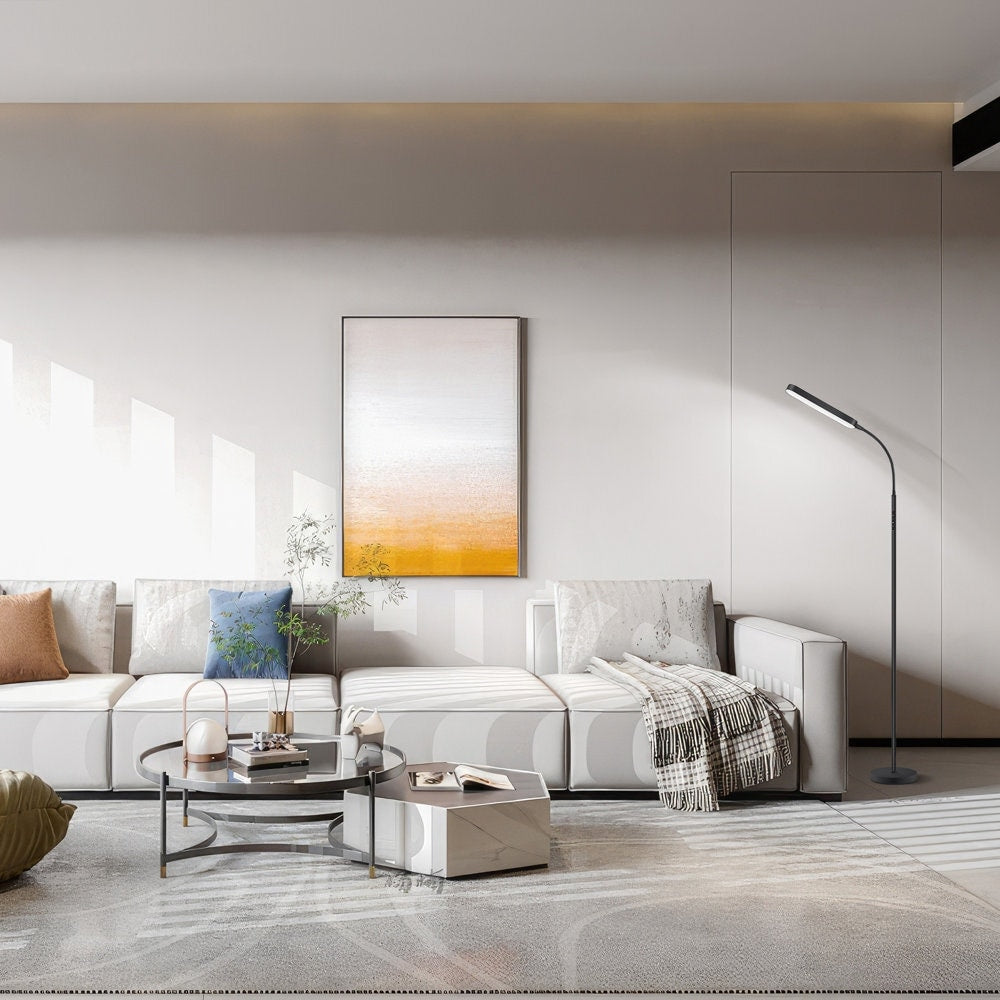 12W Dimmable LED Task/Reading Floor Lamp with Remote and Touch Control - N/A