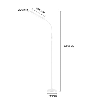 12W Dimmable LED Task/Reading Floor Lamp with Remote and Touch Control - N/A