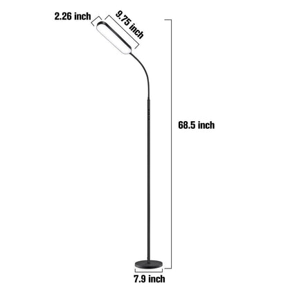 12W Dimmable LED Task/Reading Floor Lamp with Remote and Touch Control - N/A