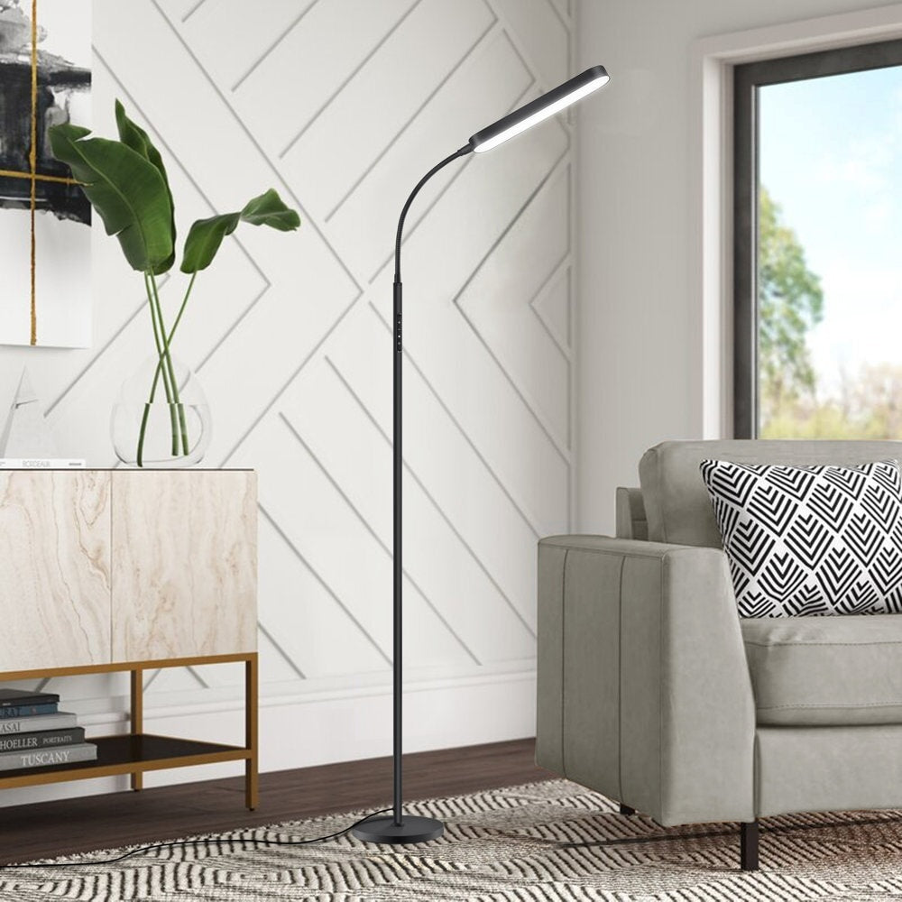 12W Dimmable LED Task/Reading Floor Lamp with Remote and Touch Control - N/A