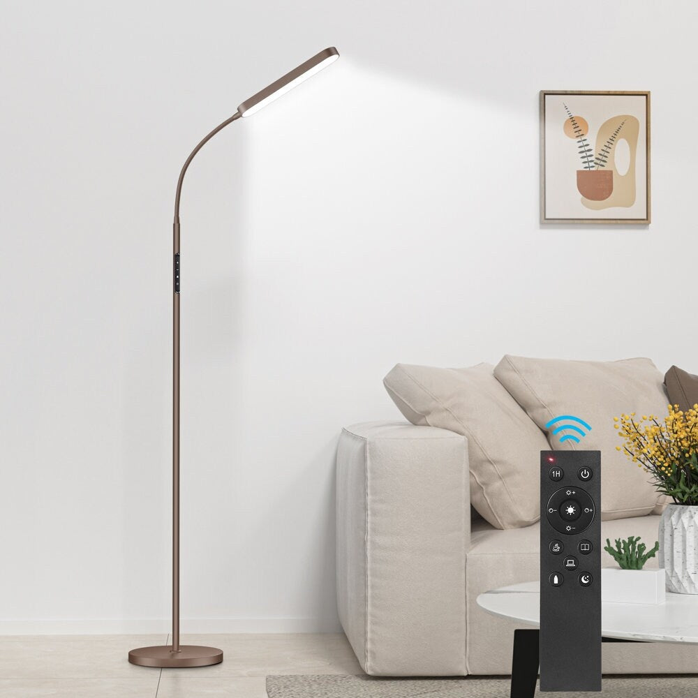 12W Dimmable LED Task/Reading Floor Lamp with Remote and Touch Control - N/A