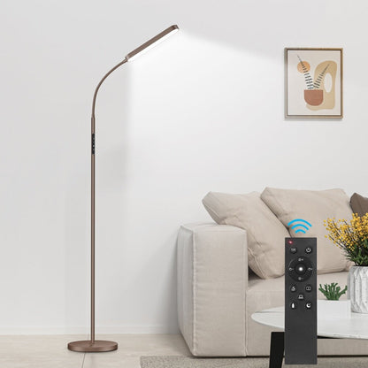 12W Dimmable LED Task/Reading Floor Lamp with Remote and Touch Control - N/A