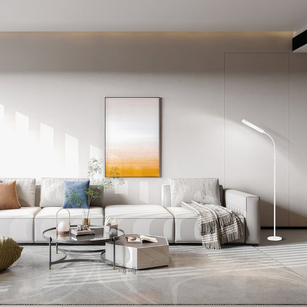 12W Dimmable LED Task/Reading Floor Lamp with Remote and Touch Control - N/A