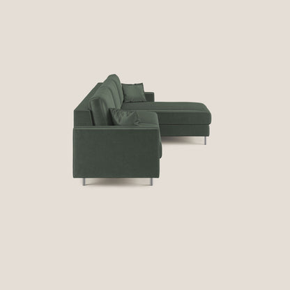 Andromeda divano letto angolare in velluto morbido impermeabile T01 verde