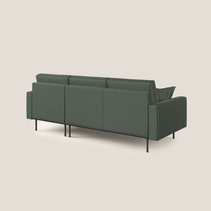 Arthur divano moderno angolare in velluto morbido impermeabile T01 verde