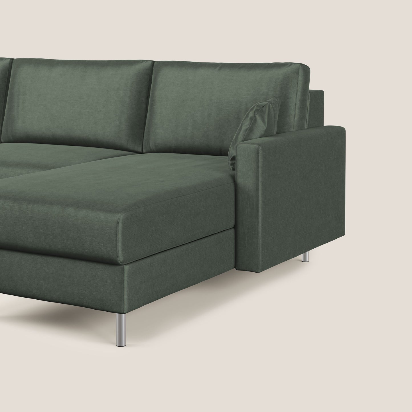 Andromeda divano letto angolare in velluto morbido impermeabile T01 verde