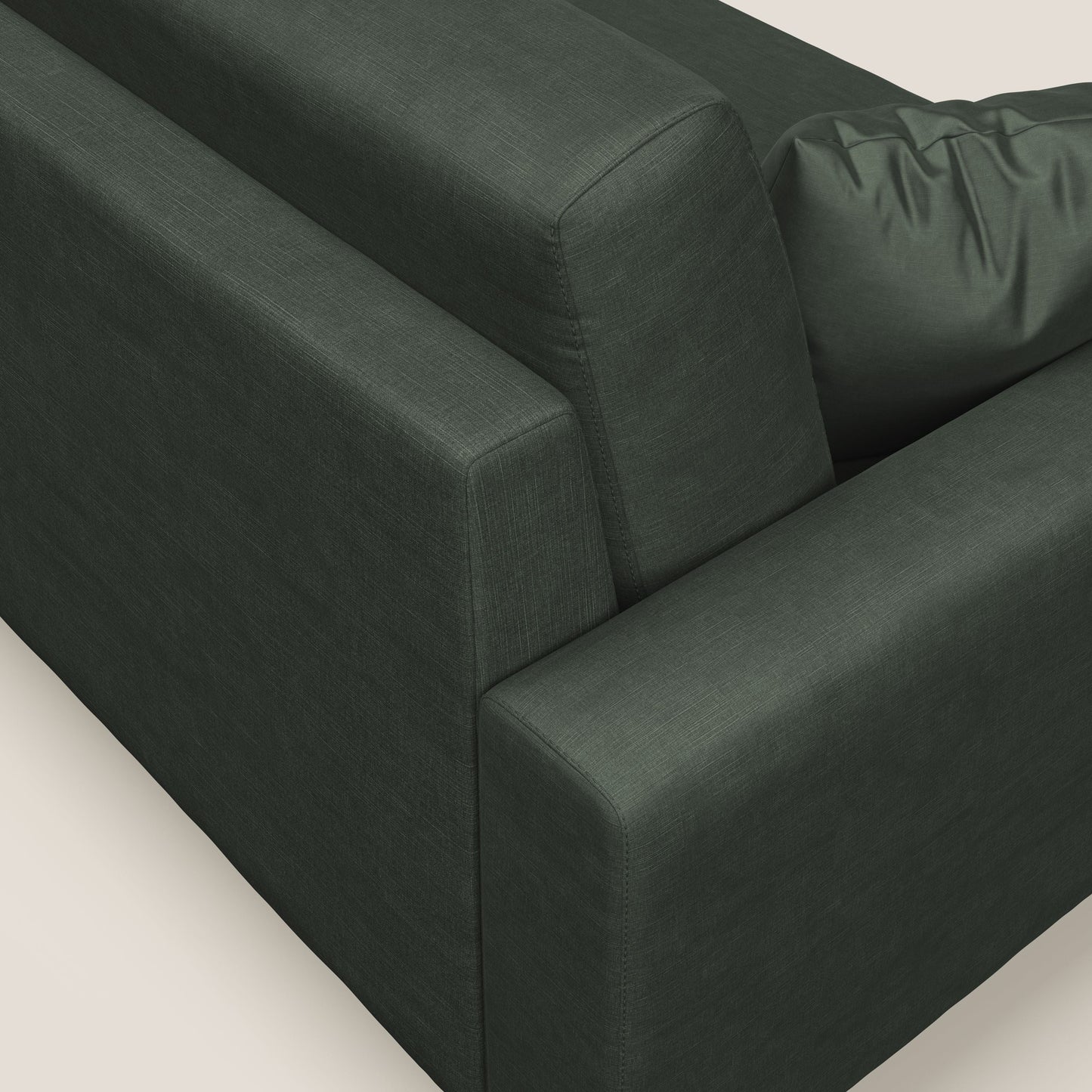 Arthur divano moderno angolare in velluto morbido impermeabile T01 verde