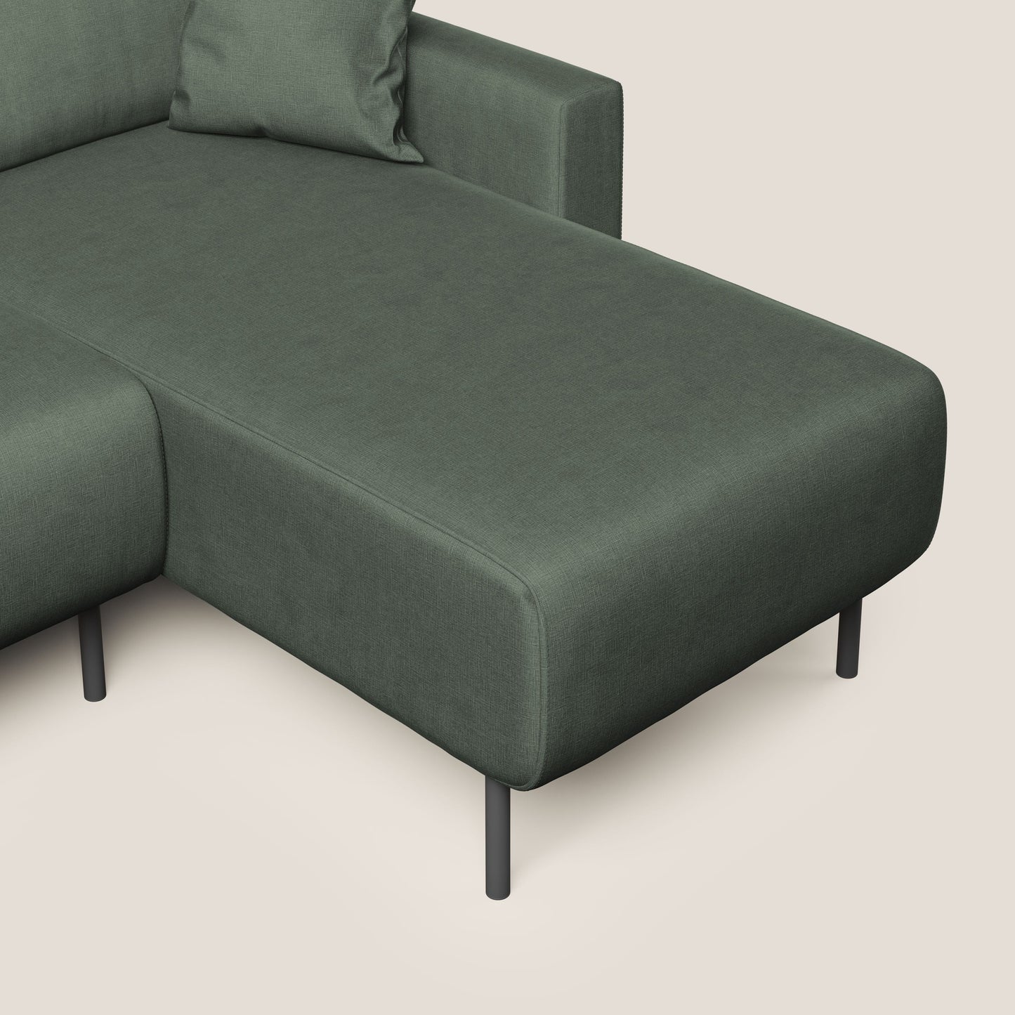 Arthur divano moderno angolare in velluto morbido impermeabile T01 verde