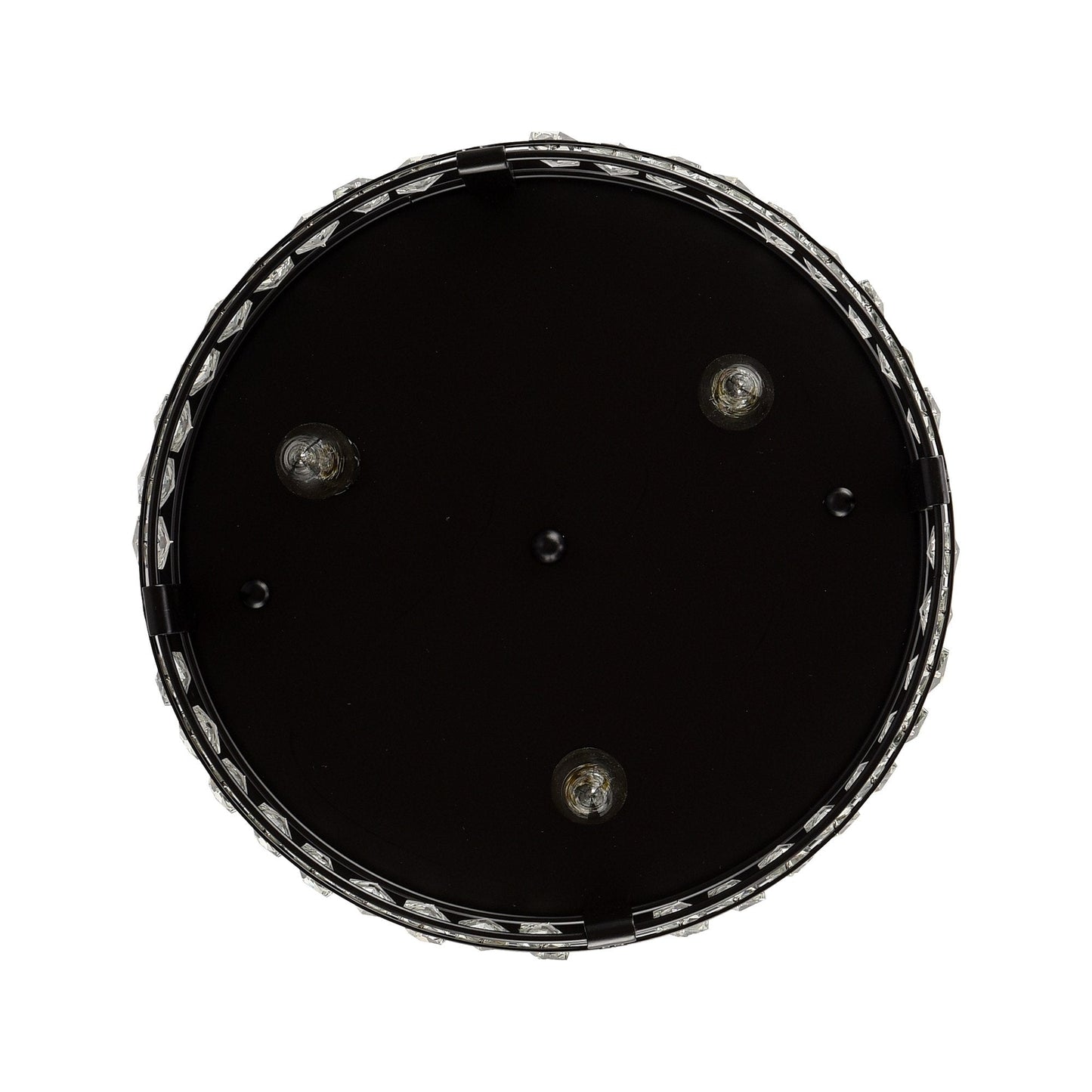 13.3 Modern Black 3-Light Crystal Hallway Flush Mount Chandelier