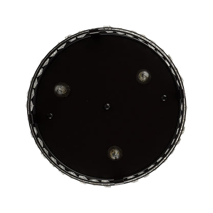 13.3 Modern Black 3-Light Crystal Hallway Flush Mount Chandelier