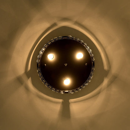 13.3 Modern Black 3-Light Crystal Hallway Flush Mount Chandelier