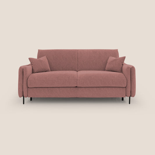 Gregory Divano letto con materasso h18 cm in microfibra effetto velluto impermeabile T09 salmone 