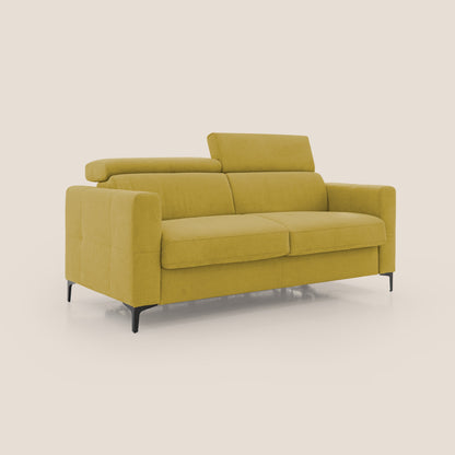 Gardenia divano letto materasso alto 18 cm con poggiatesta reclinabili e rivestimento impermeabile T02 giallo