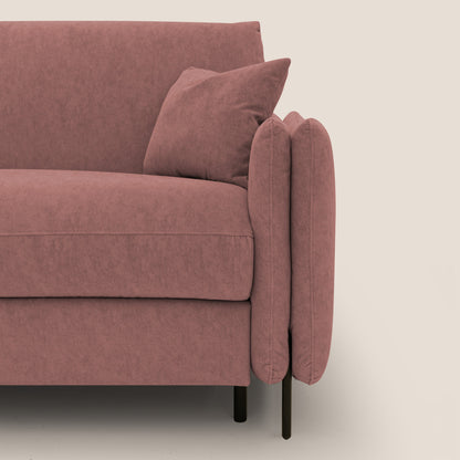 Gregory Divano letto con materasso h18 cm in microfibra effetto velluto impermeabile T09 salmone 