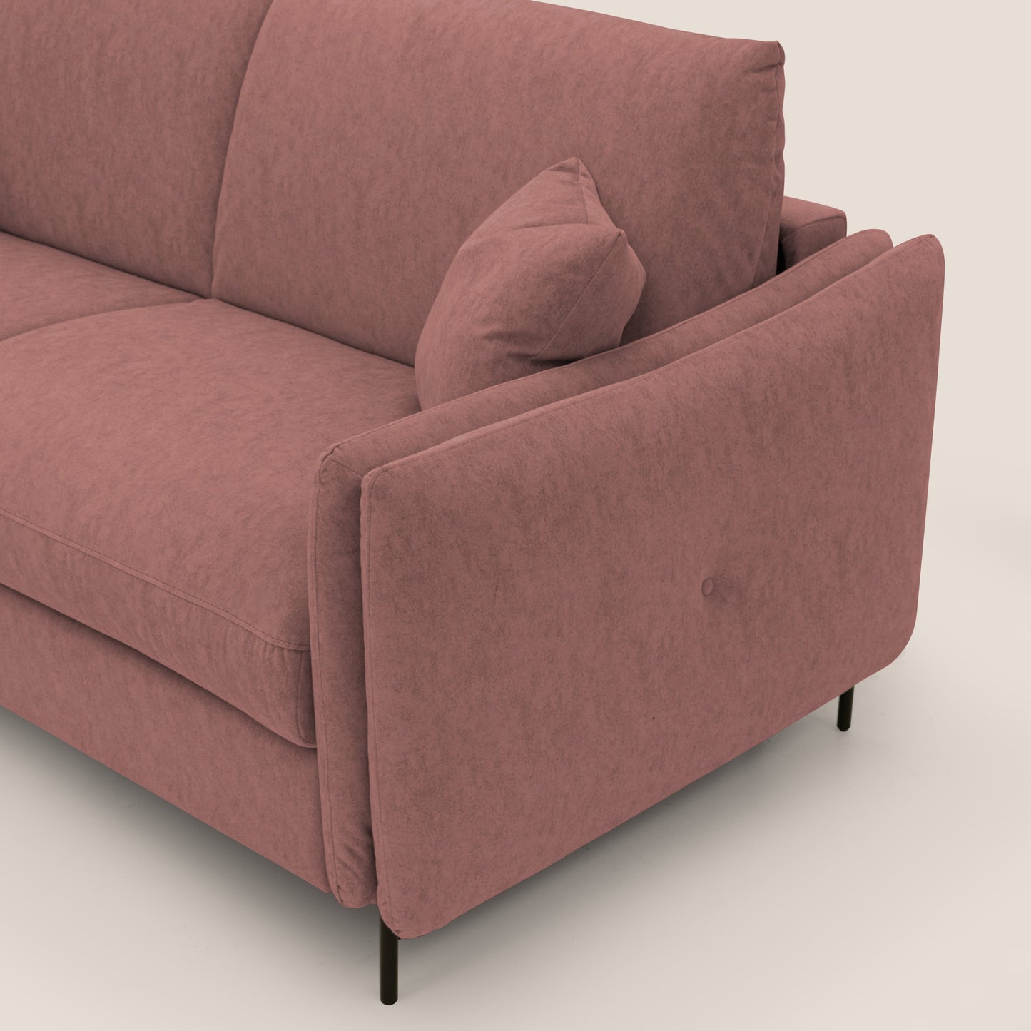 Gregory Divano letto con materasso h18 cm in microfibra effetto velluto impermeabile T09 salmone 