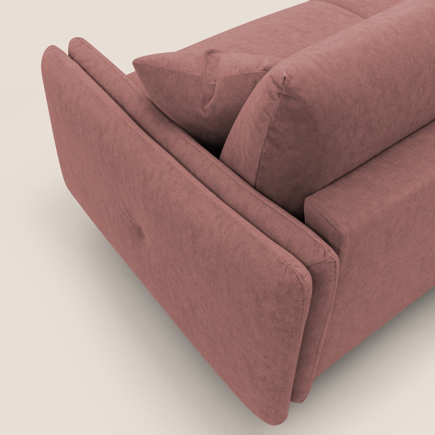 Gregory Divano letto con materasso h18 cm in microfibra effetto velluto impermeabile T09 salmone 