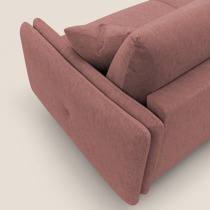 Gregory Divano letto con materasso h18 cm in microfibra effetto velluto impermeabile T09 salmone 