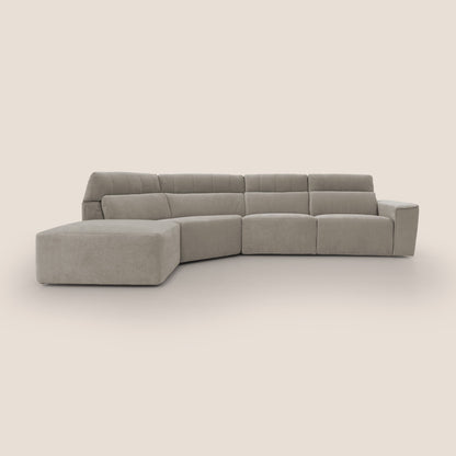 Clark Divano angolare con opzione relax elettrico in tessuto smacchiabile impermeabile T17 beige