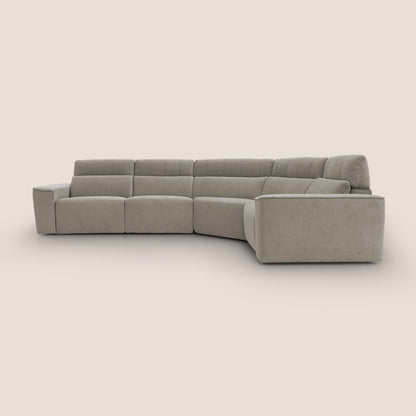 Clark Divano modulare angolare REVERSIBILE con opzione relax elettrico in tessuto smacchiabile impermeabile T17 beige