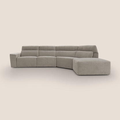 Clark Divano angolare con opzione relax elettrico in tessuto smacchiabile impermeabile T17 beige