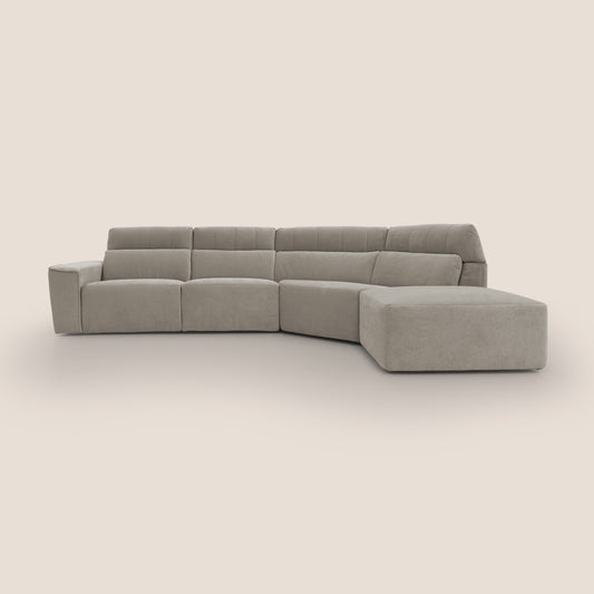 Clark Divano angolare con opzione relax elettrico in tessuto smacchiabile impermeabile T17 beige