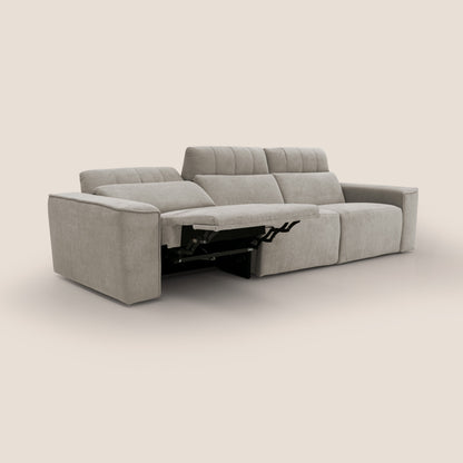 Clark Divano modulare 3 sedute con opzione relax elettrico in tessuto smacchiabile impermeabile T17 beige