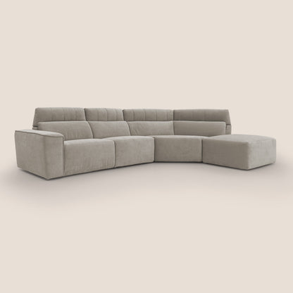Clark Divano angolare con opzione relax elettrico in tessuto smacchiabile impermeabile T17 beige