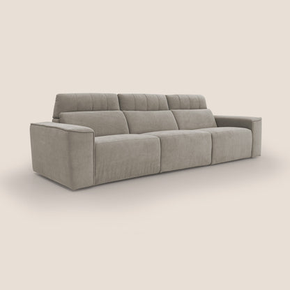 Clark Divano modulare 3 sedute con opzione relax elettrico in tessuto smacchiabile impermeabile T17 beige