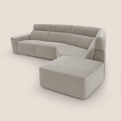 Clark Divano angolare con opzione relax elettrico in tessuto smacchiabile impermeabile T17 beige