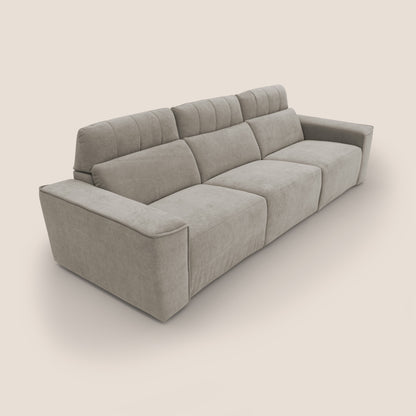 Clark Divano modulare 3 sedute con opzione relax elettrico in tessuto smacchiabile impermeabile T17 beige