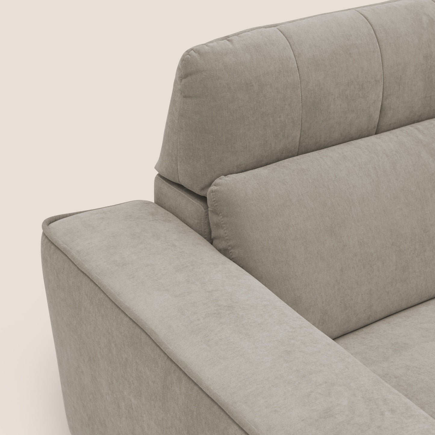 Clark Divano modulare 3 sedute con opzione relax elettrico in tessuto smacchiabile impermeabile T17 beige