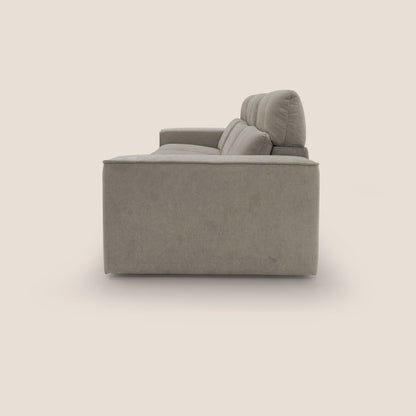 Clark Divano modulare 3 sedute con opzione relax elettrico in tessuto smacchiabile impermeabile T17 beige