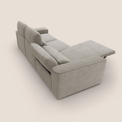 Clark Divano modulare 3 sedute con opzione relax elettrico in tessuto smacchiabile impermeabile T17 beige