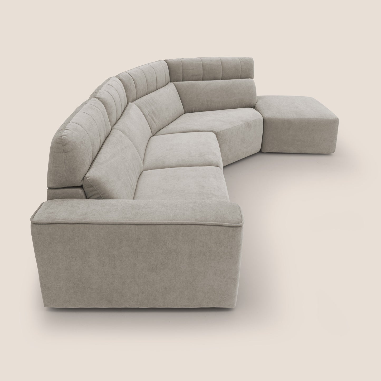 Clark Divano angolare con opzione relax elettrico in tessuto smacchiabile impermeabile T17 beige